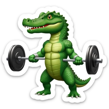 weightlifting crocodile sticker