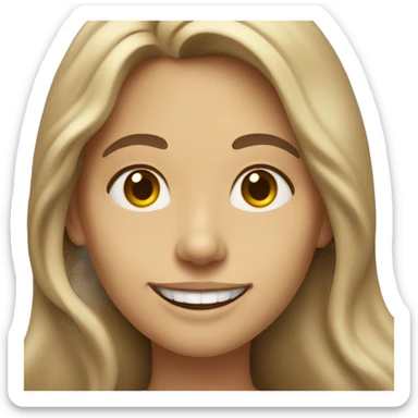 Beige Woman with long wavy hair holding one shovel smiling sneakily  sticker