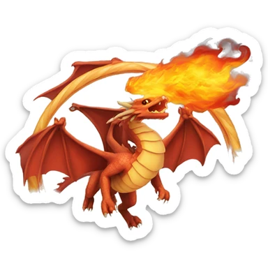 Dragon flying through a flaming hoop sticker