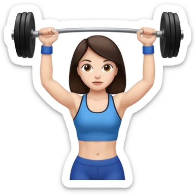 brunette girl lifting weights sticker