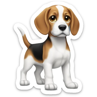 Beagle puppy standing  sticker