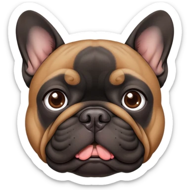 bull dog frances negra con cejas cafes  sticker