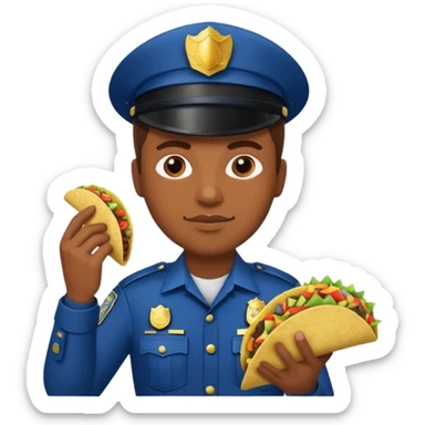 police holding taco sticker