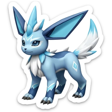 Fluffy Kyurem-Glaceon-dialga-hybrid, full body sticker