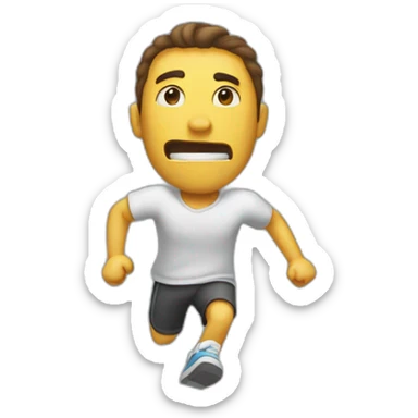guy running out of breath sticker