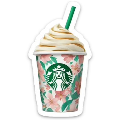 floral patterned starbucks cup sticker