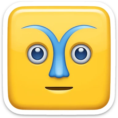 geometery dash square yellow body blue face sticker