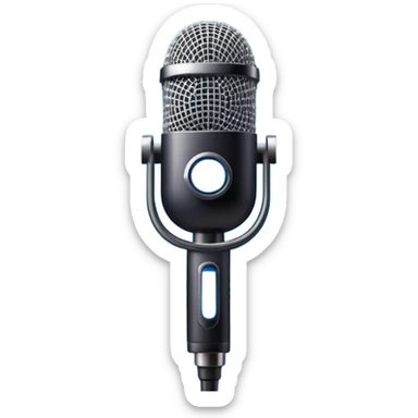 microphone with sound waves around sticker