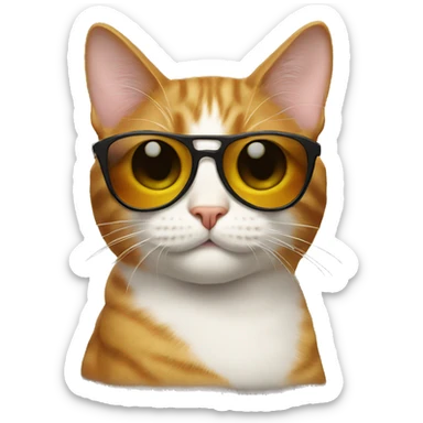 Cat with sunglasses sticker