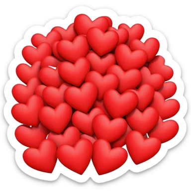 a pile of red hearts sticker