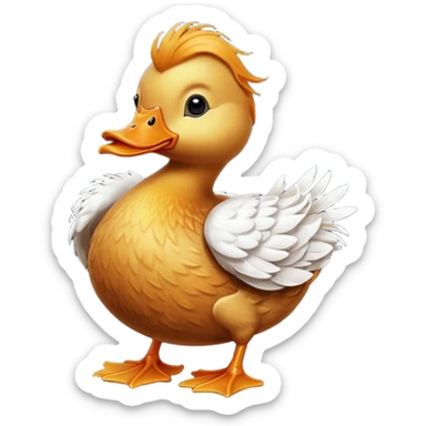 Duck with ginger hair sticker