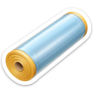 A thin and long roll of transparent plastic wrapping  sticker