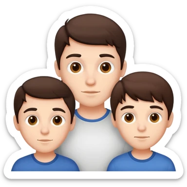 Three young  brunette brothers  sticker