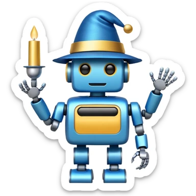 Robot azul navideño sticker
