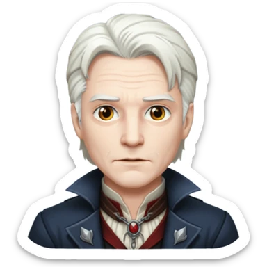 Van Helsing (male) from Dracula with white hair sticker