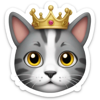 cat with crown sticker