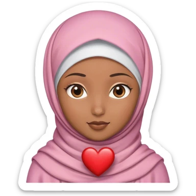 Girl with a Hijab and a heart sticker