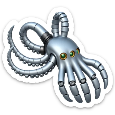 Robot hand with tentacle fingers  sticker