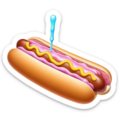 Melting neon ice cream hot dog  sticker