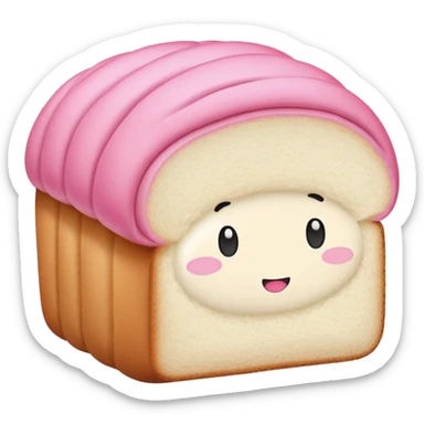 Pink loaf of bread with Bimbo branding sticker