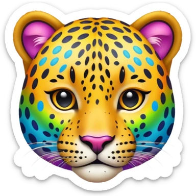 Leopard  with rainbow spots  sticker