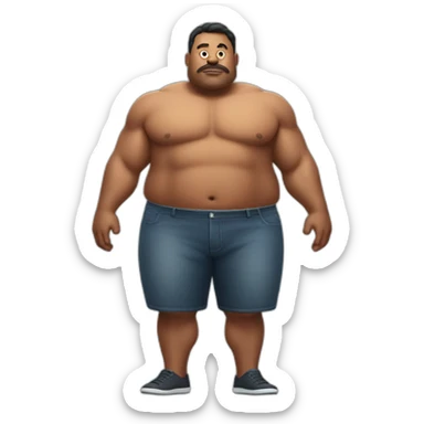 Fat muscle man with thin legs sticker