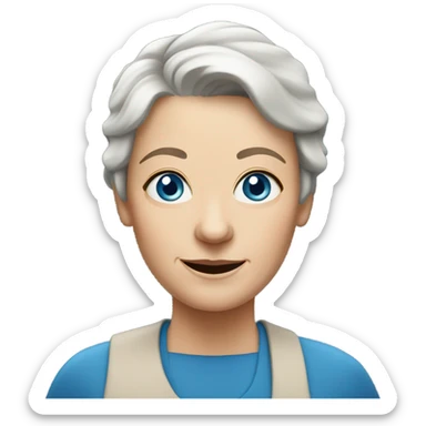 Older-white-woman-short-brown-hair-blue-eyes sticker