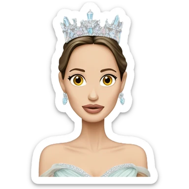 Angelina Jolie wearing a pastel tiara sticker