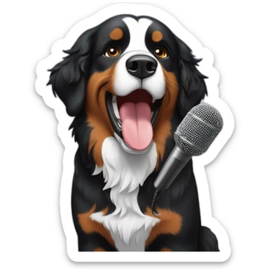 bernese mountain dog singing karaoke sticker