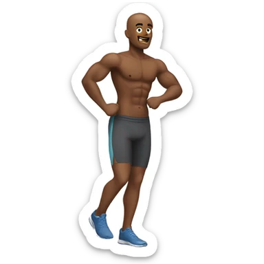 workout man with inner thigh excercise sticker