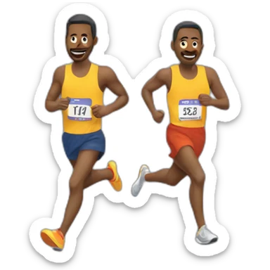 two man running a marathon sticker