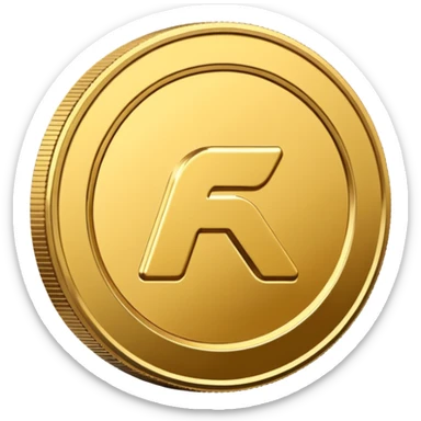 coin placed on its side at a 45-degree angle sticker