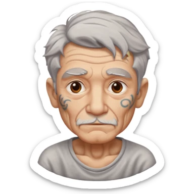 old man with lot of tattoos sticker