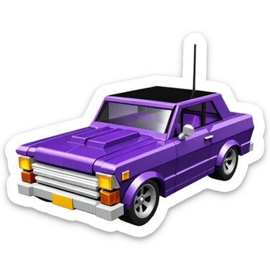 futuristic Jetson’s Lego midnight-dark-purple stealthy black metallic 1965 Chevy Nova SS street rat rod  understated  sticker