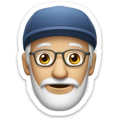 old man with cap sticker