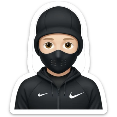 White person wearing a Nike Tex with hood and ski mask co all black and https://encrypted-tbn0.gstatic.com/images?q=tbn:ANd9GcTQEV3H5Fpq8Dp-ki2RTwgbdHqMsKZzDtarA9ywqiFzKVKjxdLc5Fq9yDOax7-XC4trueI2pFuItpqM_TVrGODdDG5la_rbm9lB8utSLKXm&s=10 sticker