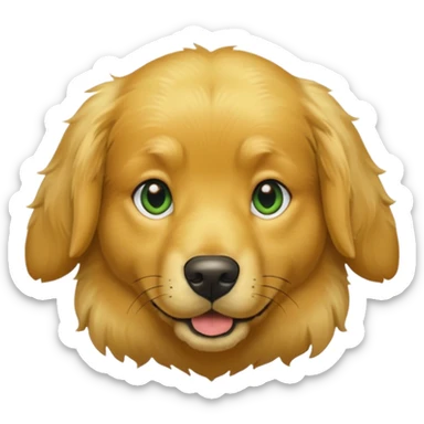 green dog extra furry golden retriever sticker