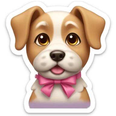 Dog cutie with bows sticker