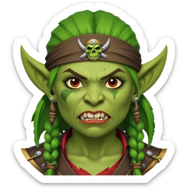 ork pirate woman long ork tooth sticker