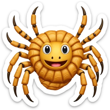 Croissant with spider legs sticker