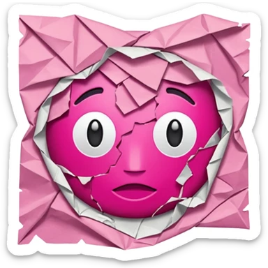 mac os mixed papers skeuomorphic pink sticker