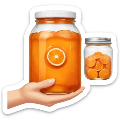 Una mano dimessa che porge un barattolo di marmellata  sticker