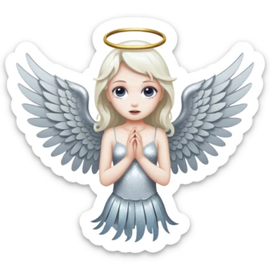 Glitter fallen angel sticker