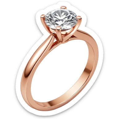Rose gold engagement ring with round diamond sticker