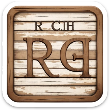 a sign with the word "RCH" written on it in capital letters sticker