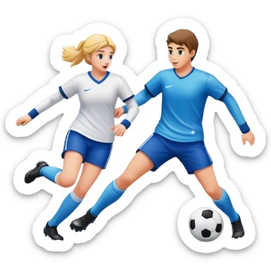 Playing soccer in the snow sticker