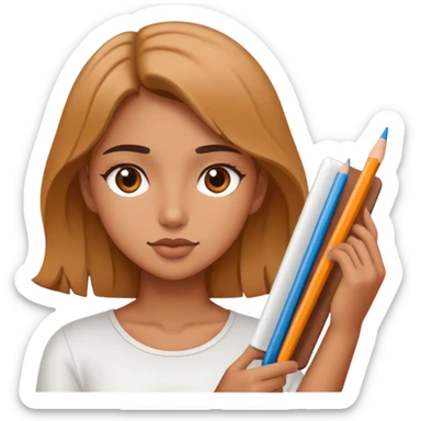 Artist girl of drawing  sticker