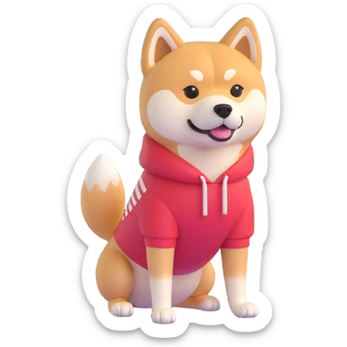 shiba inu at gym sticker