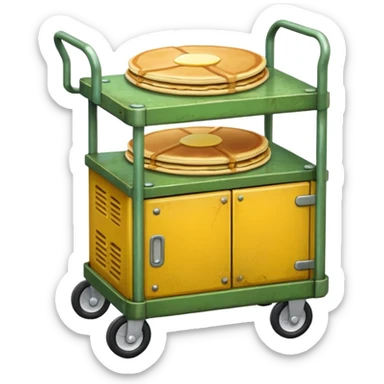 pancake yellow compressor cart, green color sticker