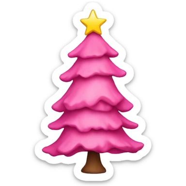 Pink Christmas tree sticker